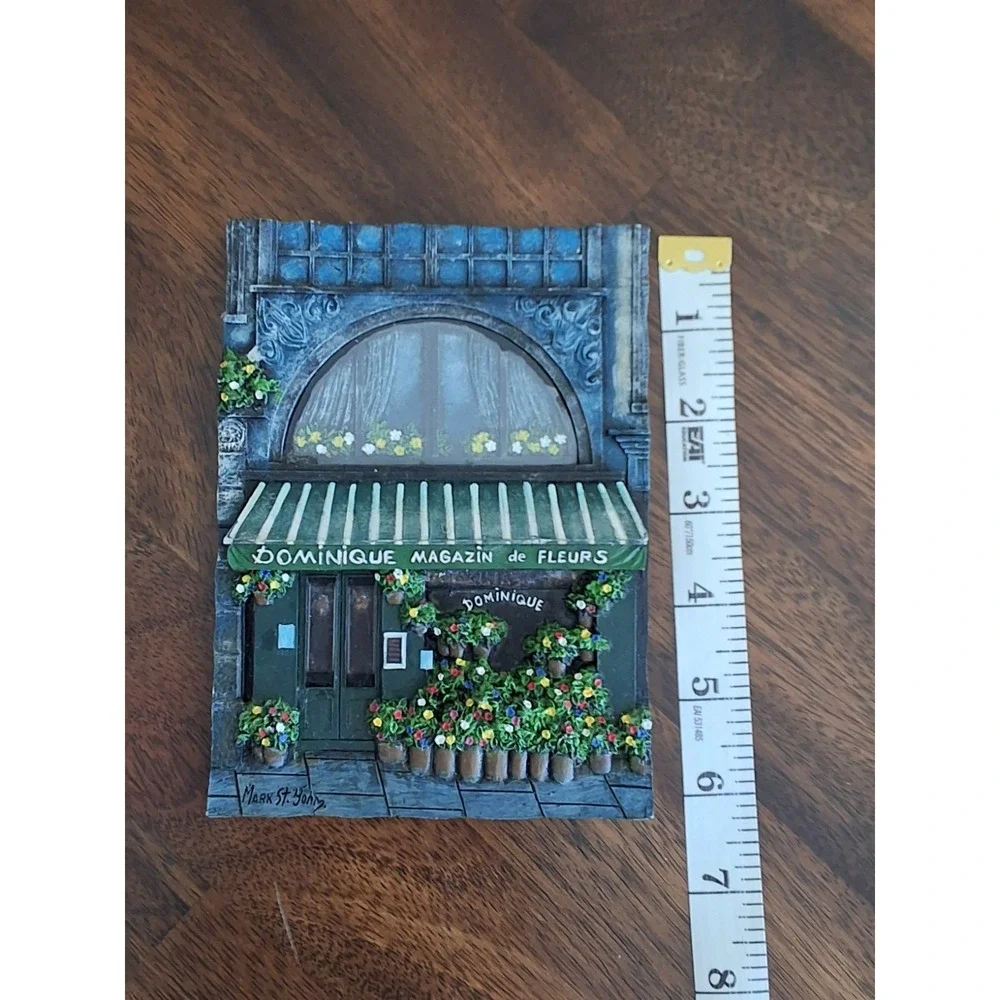 Vintage Mark St John Cafe & Flower Shop 3D Resin Wall Plaques. Lot Of 2